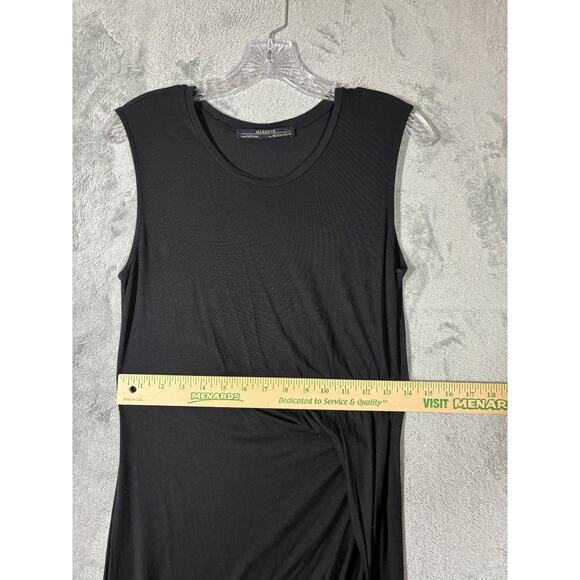 Allsaints Marilla Dress 8 Black Bodycon Ruched Thin Minimal Stretchy Gathered - Picture 12 of 16